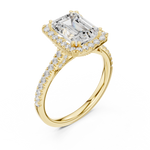 Gold Ring DDLR-255, Emerald center stone, Yellow Gold, view 2