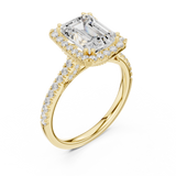 Gold Ring DDLR-255, Emerald center stone, Yellow Gold, view 2