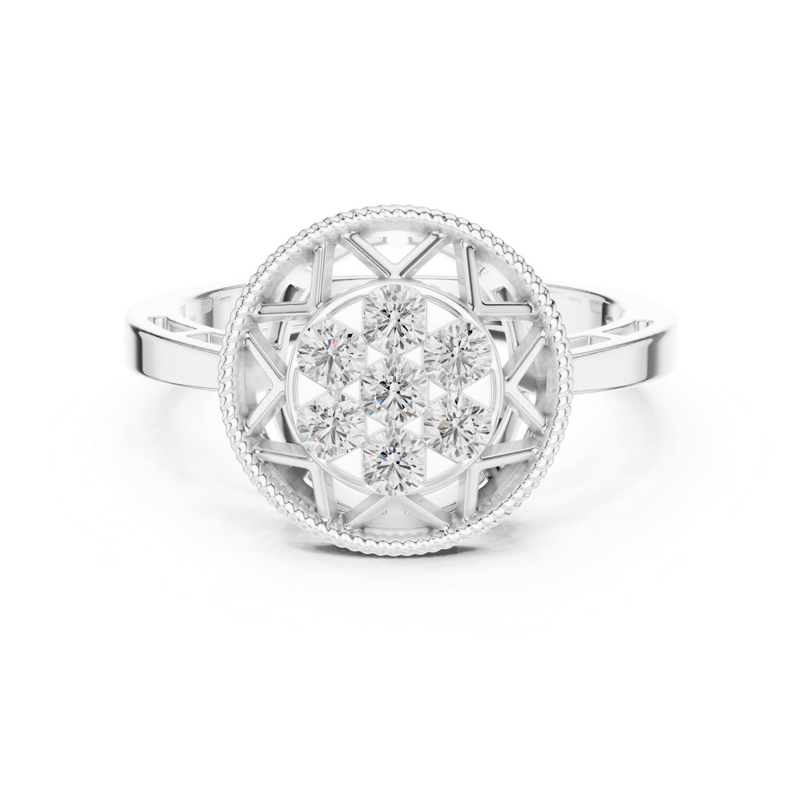 Gold Ring DDLR-688, White Gold, view 4