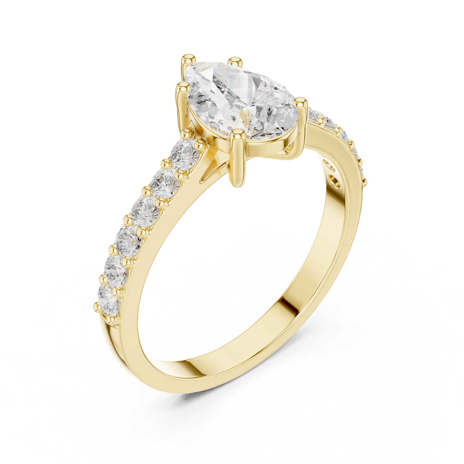 Gold Ring HLR-48, Yellow Gold, view 2