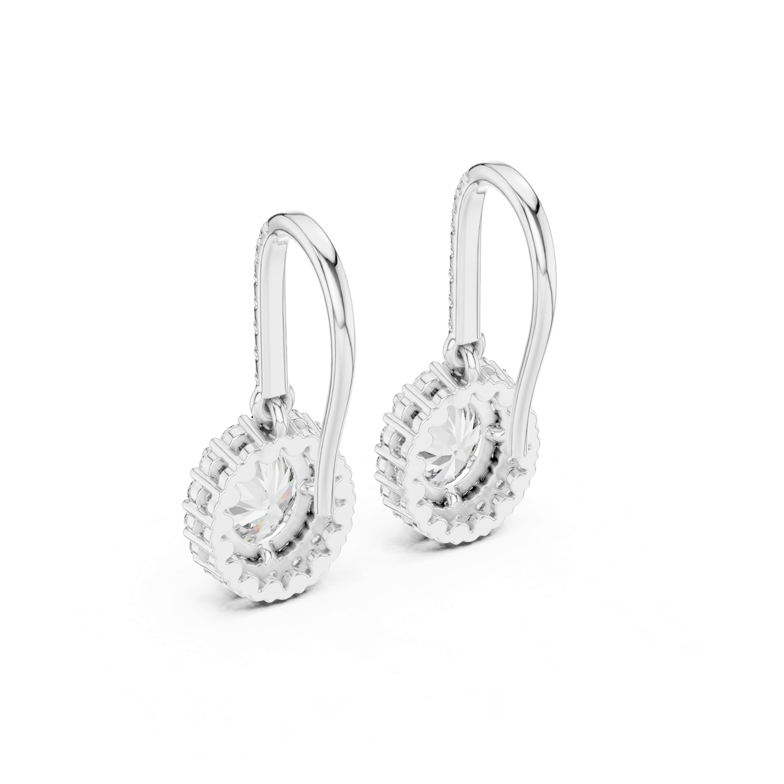 Gold Earrings 3-10010E_155_M, White Gold, view 3
