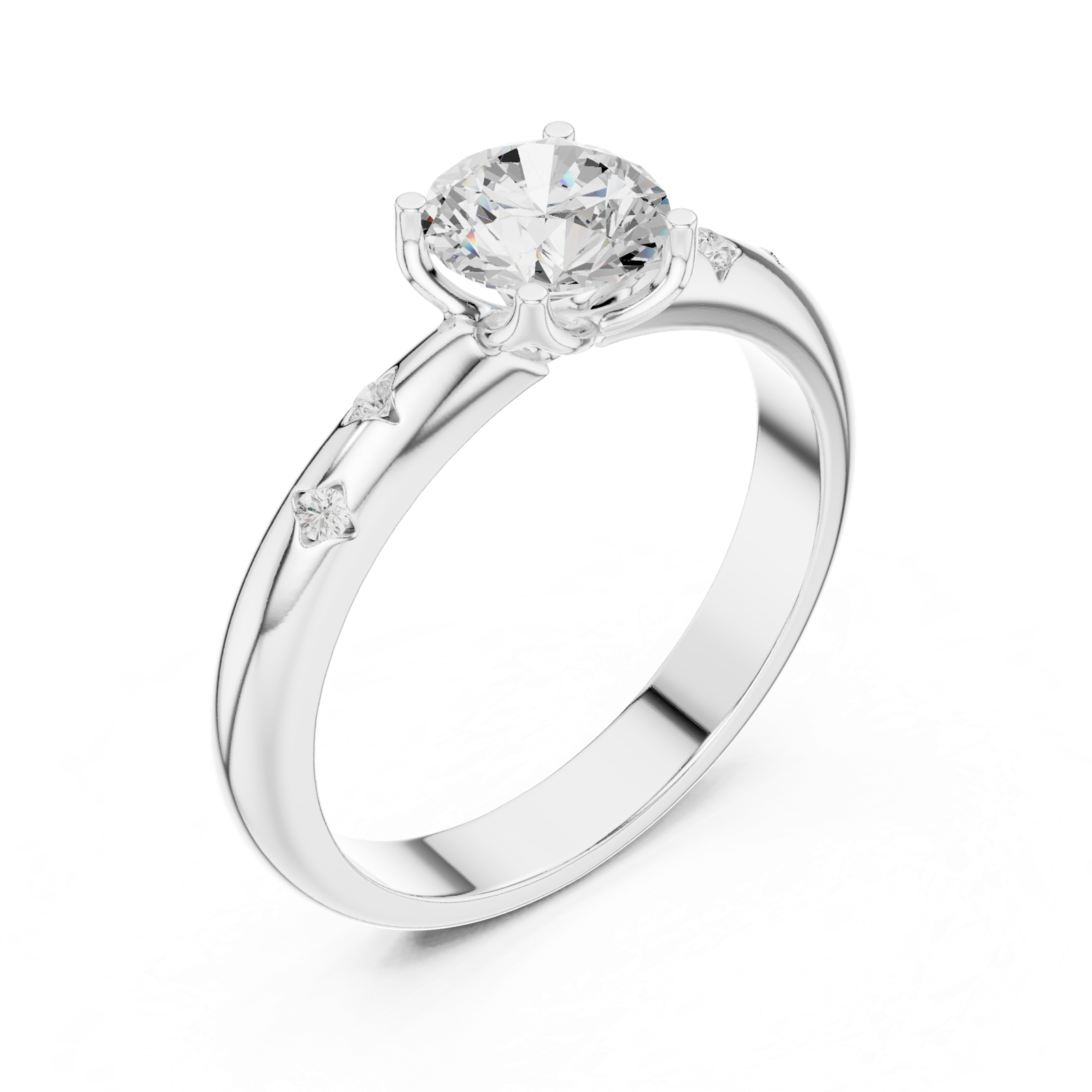 Gold Ring DDLR-431, White Gold, view 2
