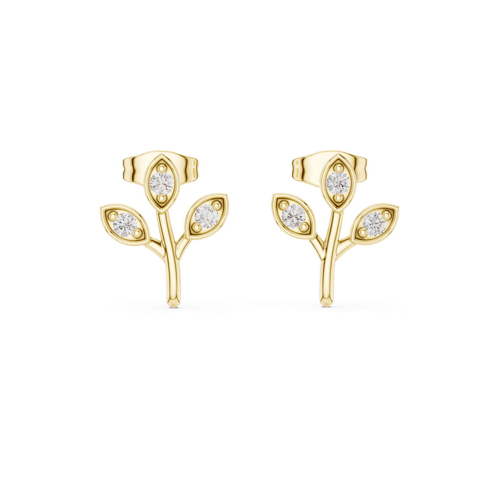Gold Earrings 9-10093E, Yellow Gold, view 4