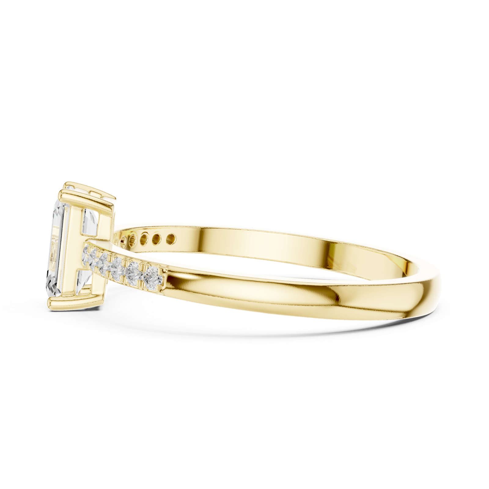 Gold Ring HLR-257, Yellow Gold, view 3