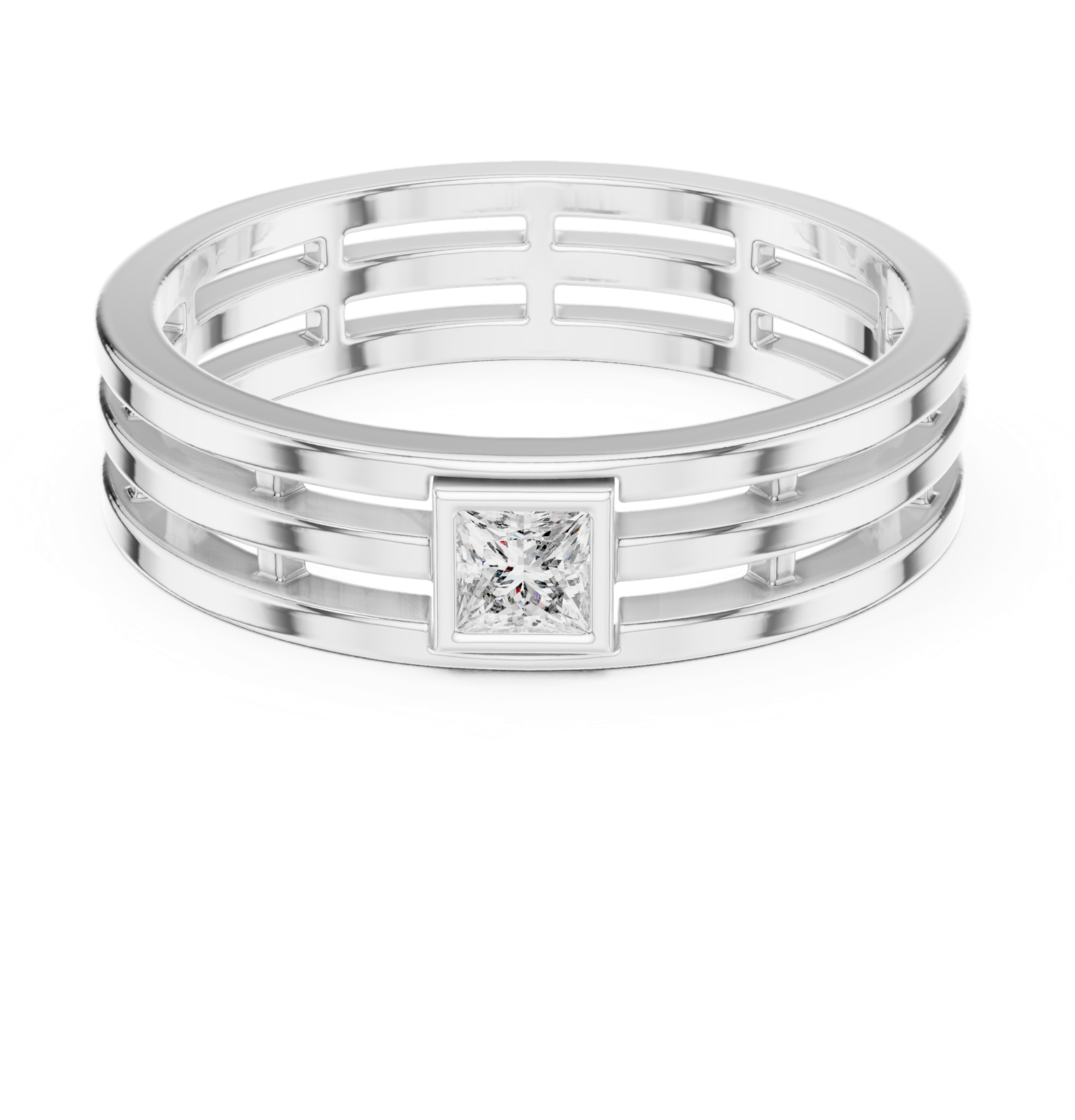 Gold Ring AGR-1, White Gold, view 4