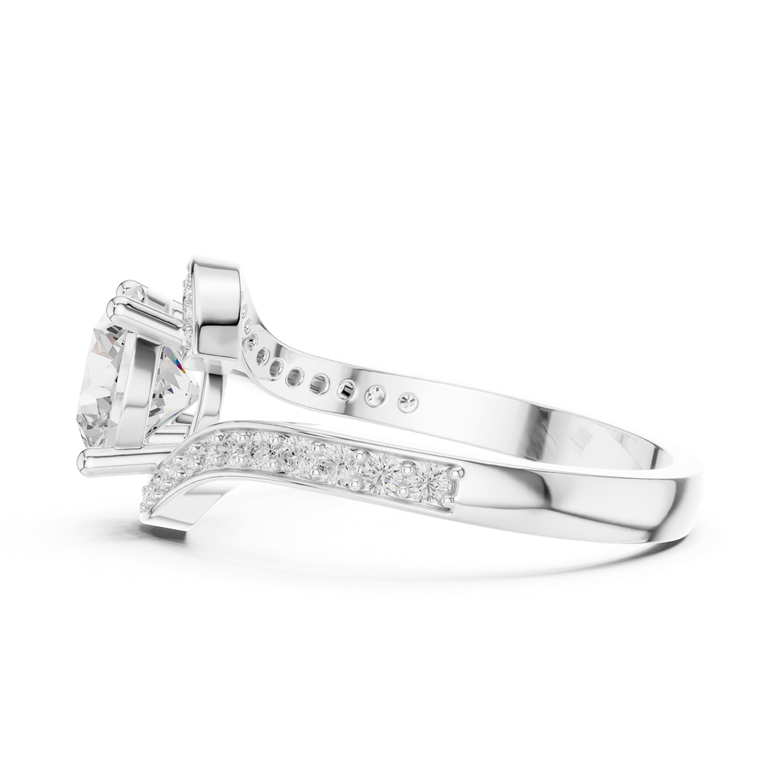 Gold Ring DDLR-803, White Gold, view 3