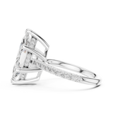 Gold Ring DDLR-250, Marquise center stone, White Gold, view 3
