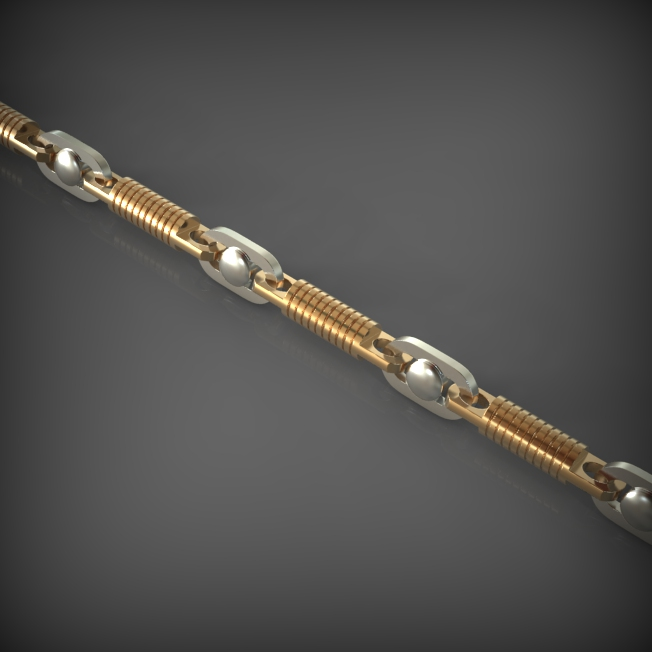 14K Solid Gold Men's Two-Tone Figaro Chain Necklace, Yellow Gold