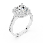 Gold Ring, Asscher center stone, White Gold, view 2