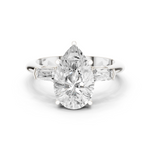 Gold Jewelry L35-67, Pear center stone, White Gold