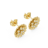 Gold Earrings 9-10072E, Yellow Gold, view 2