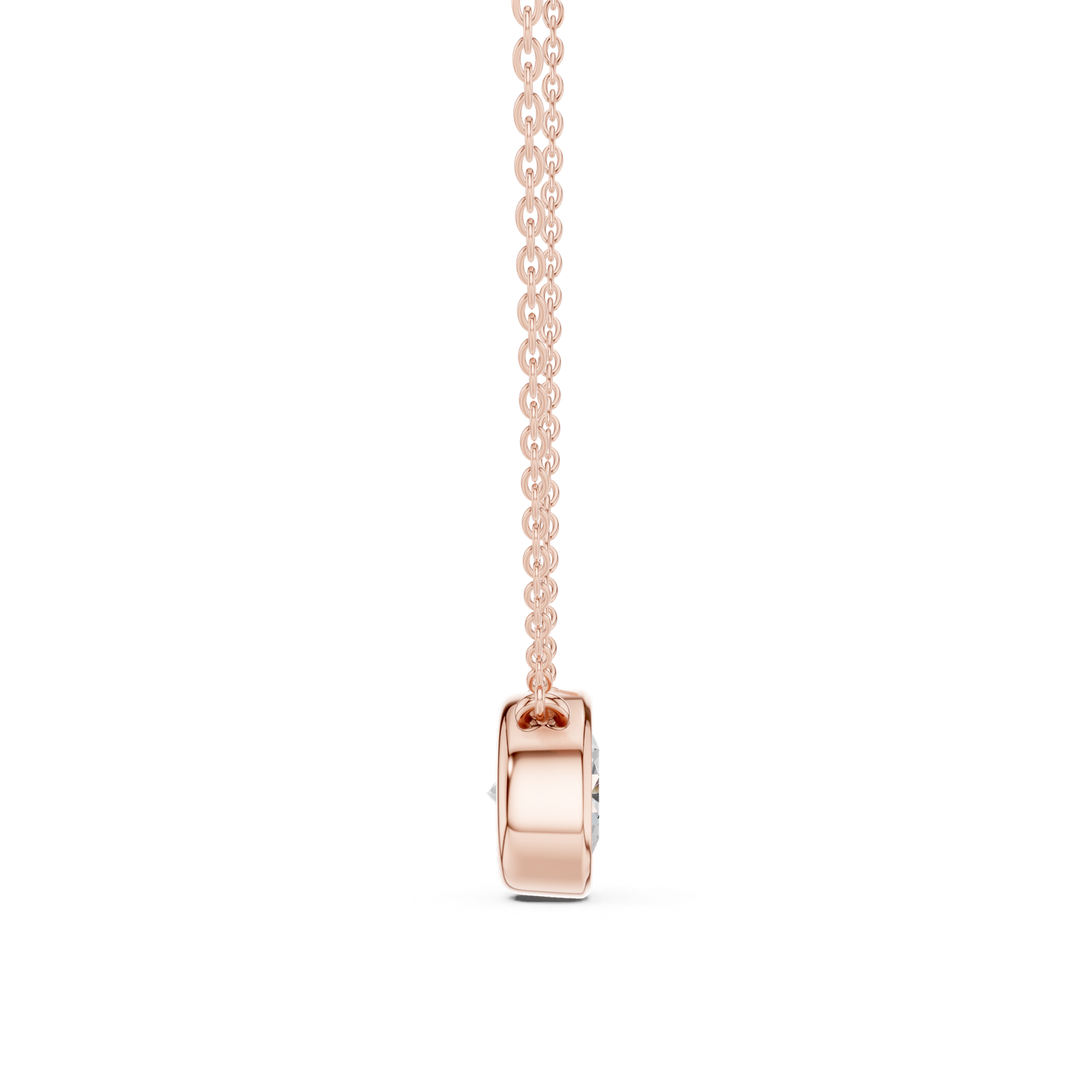 Gold Jewelry DDPO-007, Round center stone, Rose Gold