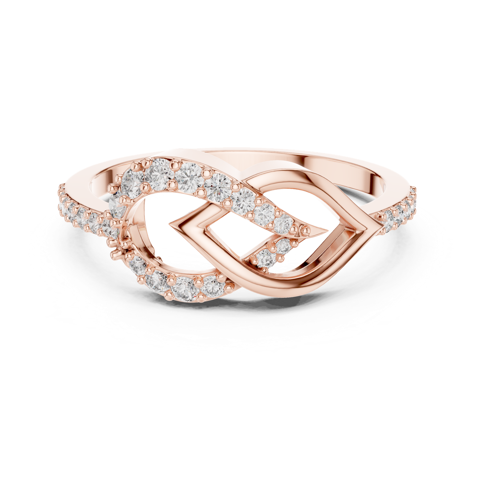 Gold Ring LR-01 (54), Rose Gold, view 4