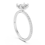 Gold Jewelry, Cushion center stone, White Gold, view 1