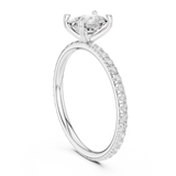 Gold Jewelry, Cushion center stone, White Gold, view 1