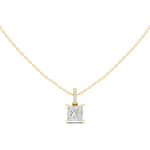 Gold Jewelry DDPO-009, Princess center stone, Yellow Gold, view 4