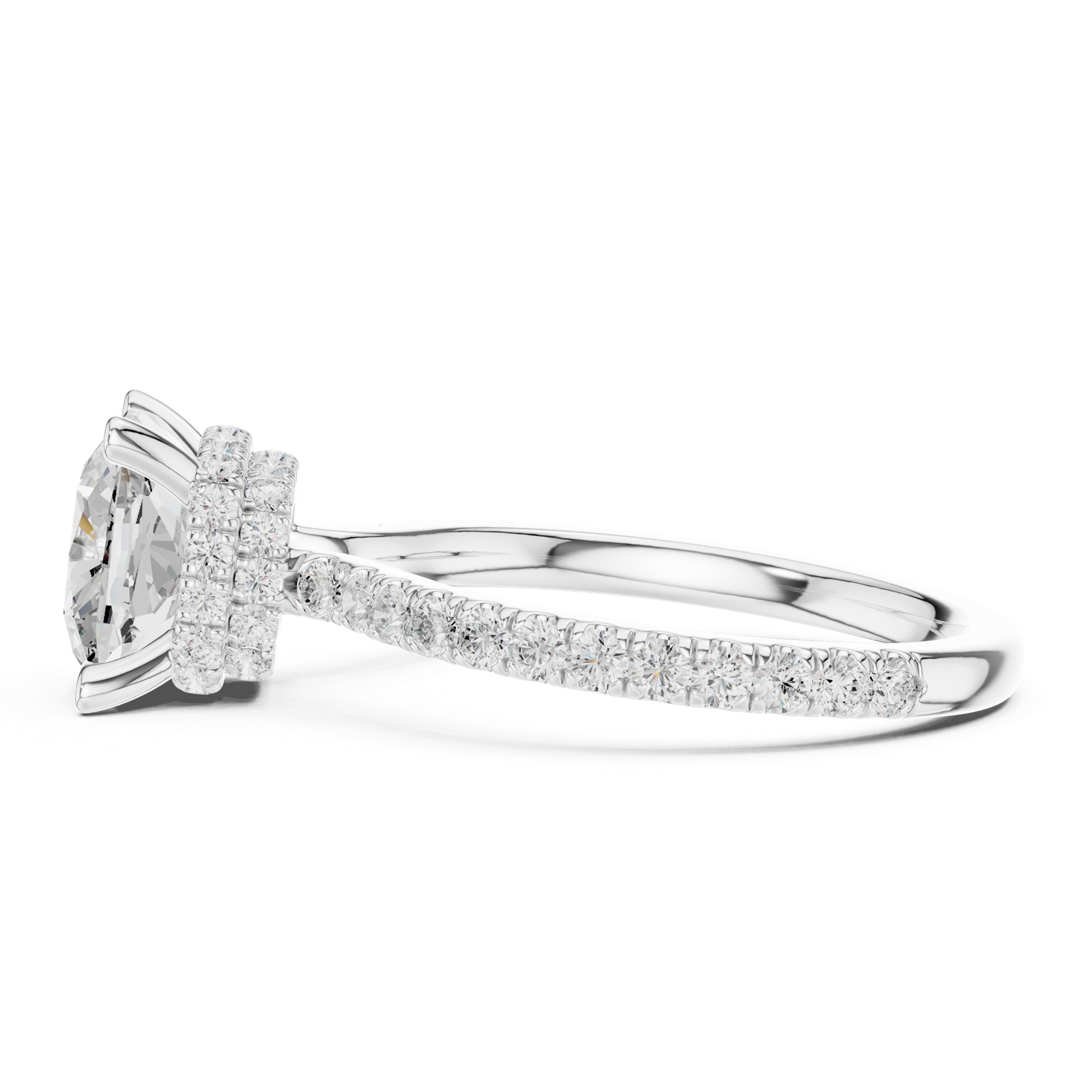 Gold Ring DDLR-1017, White Gold, view 3