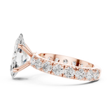 Gold Jewelry L35-63, Marquise center stone, Rose Gold, view 3
