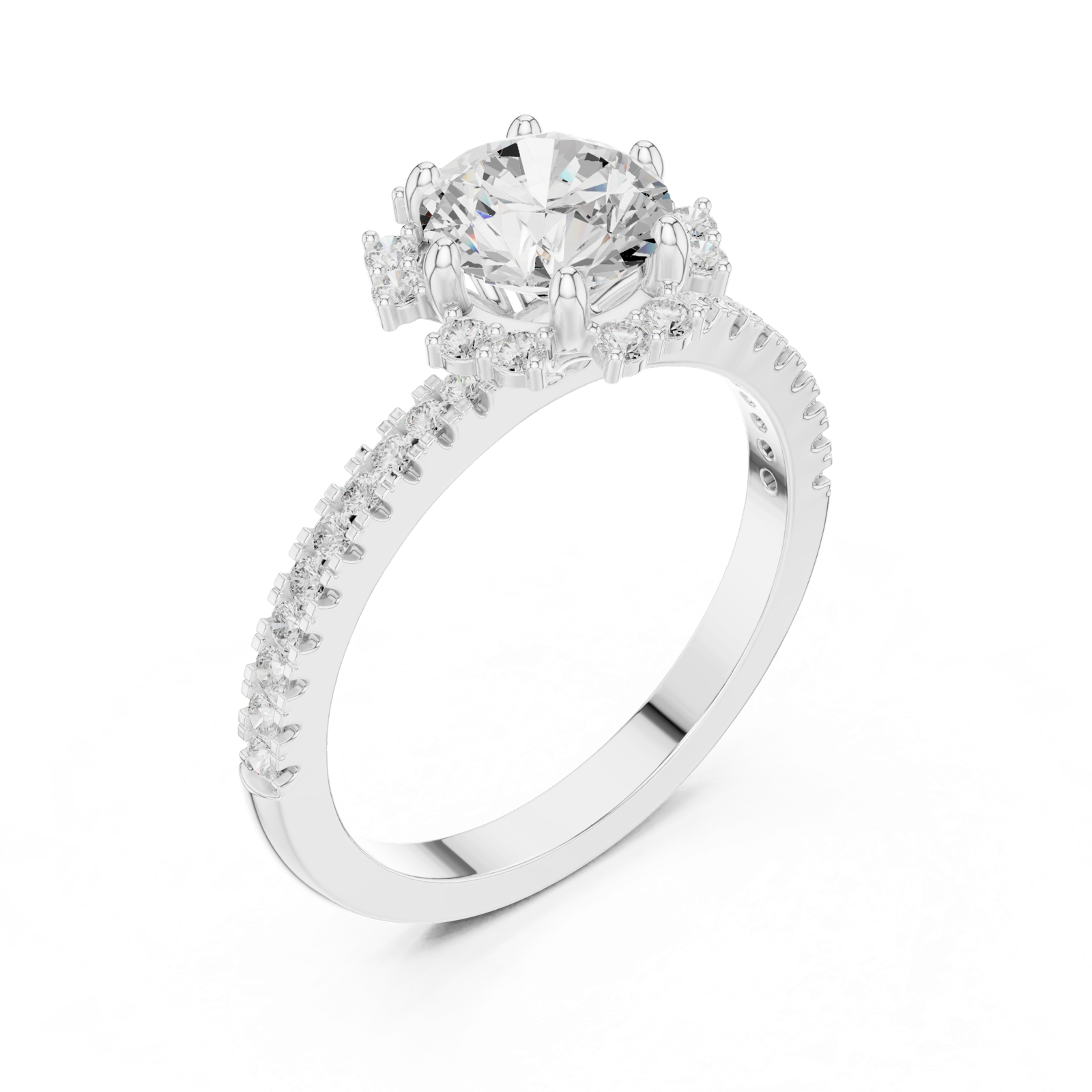 Gold Ring DDLR-324, White Gold, view 2