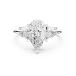 Gold Jewelry L35-66, Pear center stone, White Gold, view 4