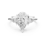 Gold Jewelry L35-66, Pear center stone, White Gold, view 4