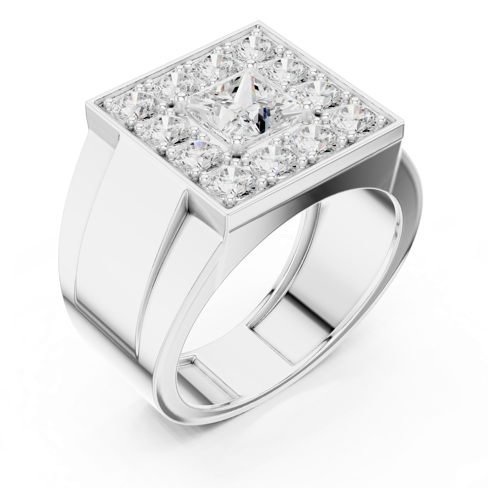 Gold Ring DDLR-388, White Gold, view 2