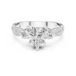 Gold Ring DDLR-281, Heart center stone, White Gold, view 4