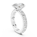 Gold Jewelry L35-63, Oval center stone, White Gold, view 1