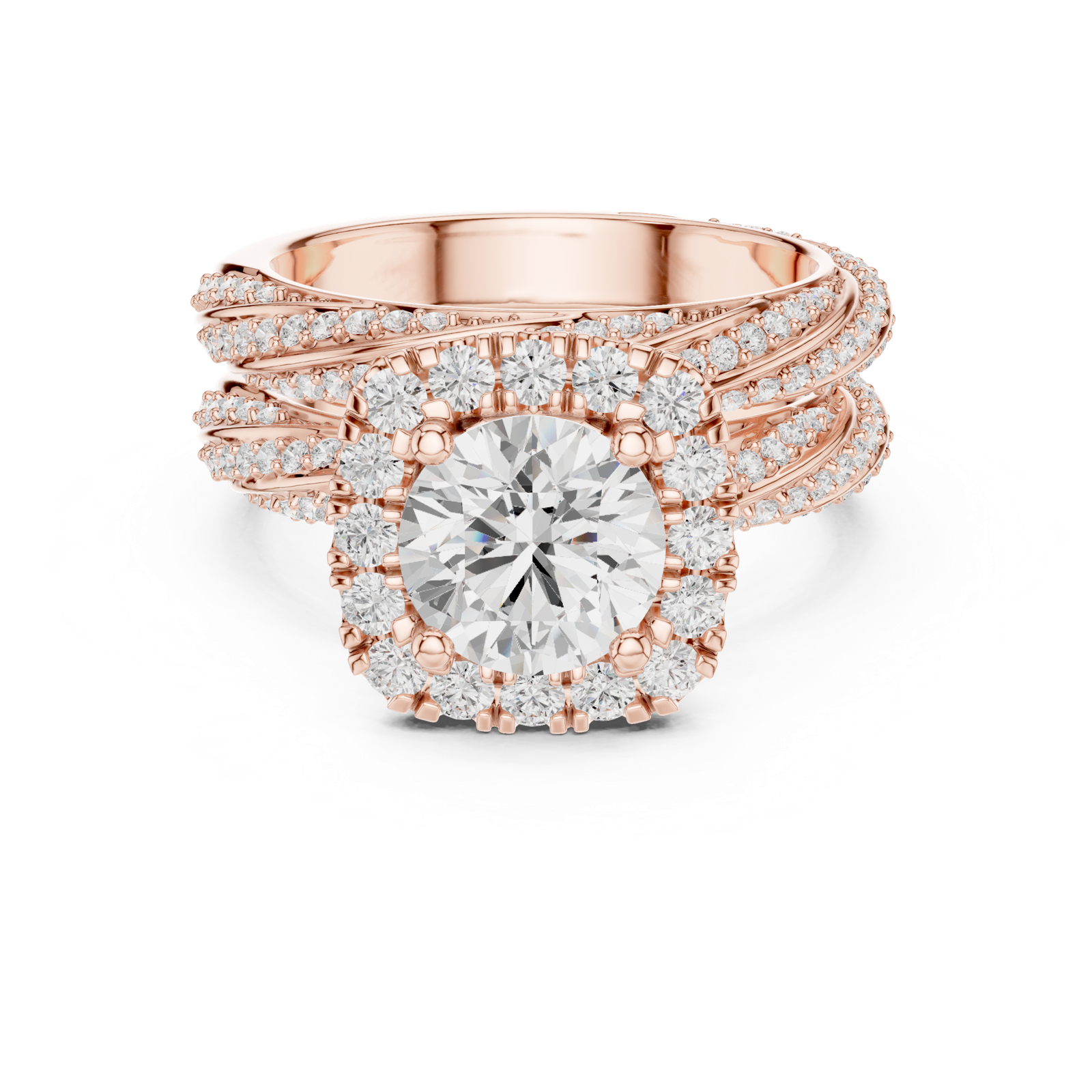 Gold Ring DDLR-293, Rose Gold, view 4
