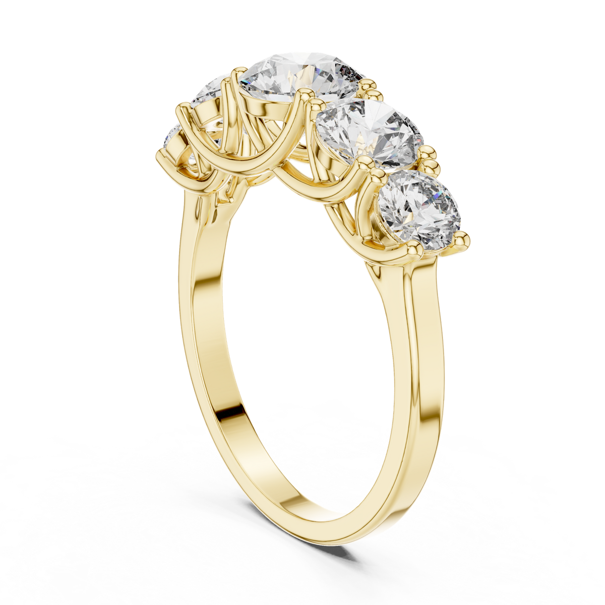 14K Solid Gold Lab Diamond Cluster Ring, Yellow Gold, view 1