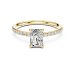Gold Jewelry L36-15, Radiant center stone, Yellow Gold, view 4