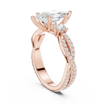 Gold Ring DDLR-281, Marquise center stone, Rose Gold, view 1