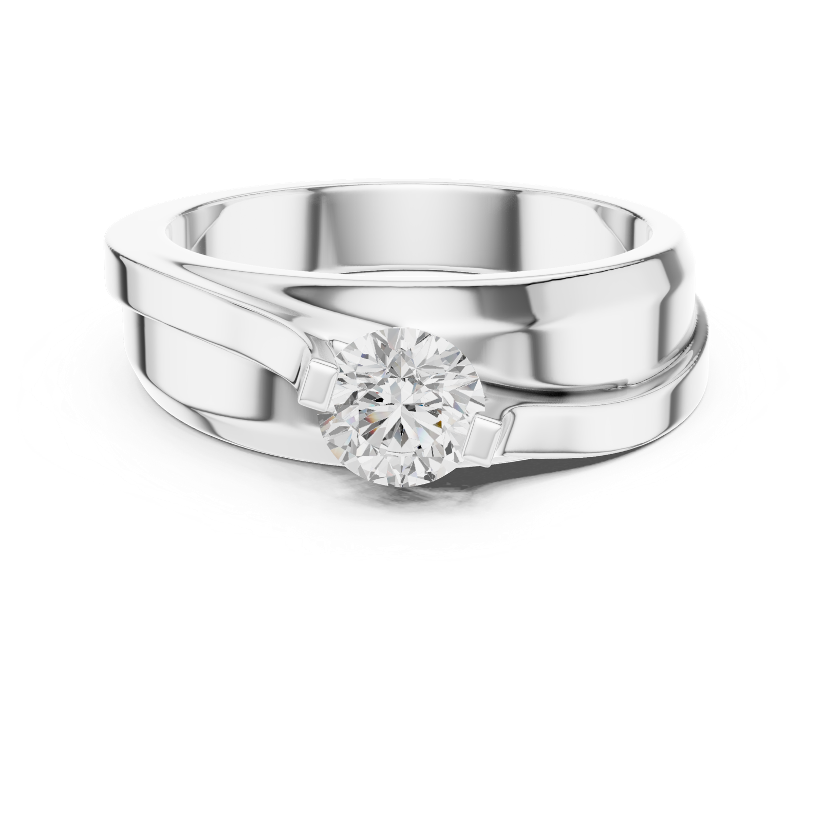 Gold Men's Ring GGR-0030, White Gold, view 4