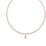 14K Solid Gold Lab Diamond Tennis Necklace, Rose Gold, view 2