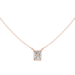 Gold Jewelry DDPS-001, Radiant center stone, Rose Gold, view 4