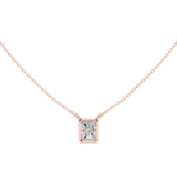 Gold Jewelry DDPS-001, Radiant center stone, Rose Gold, view 4