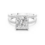 Gold Jewelry L36-13, Princess center stone, White Gold, view 4