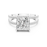 Gold Jewelry L36-13, Princess center stone, White Gold, view 4