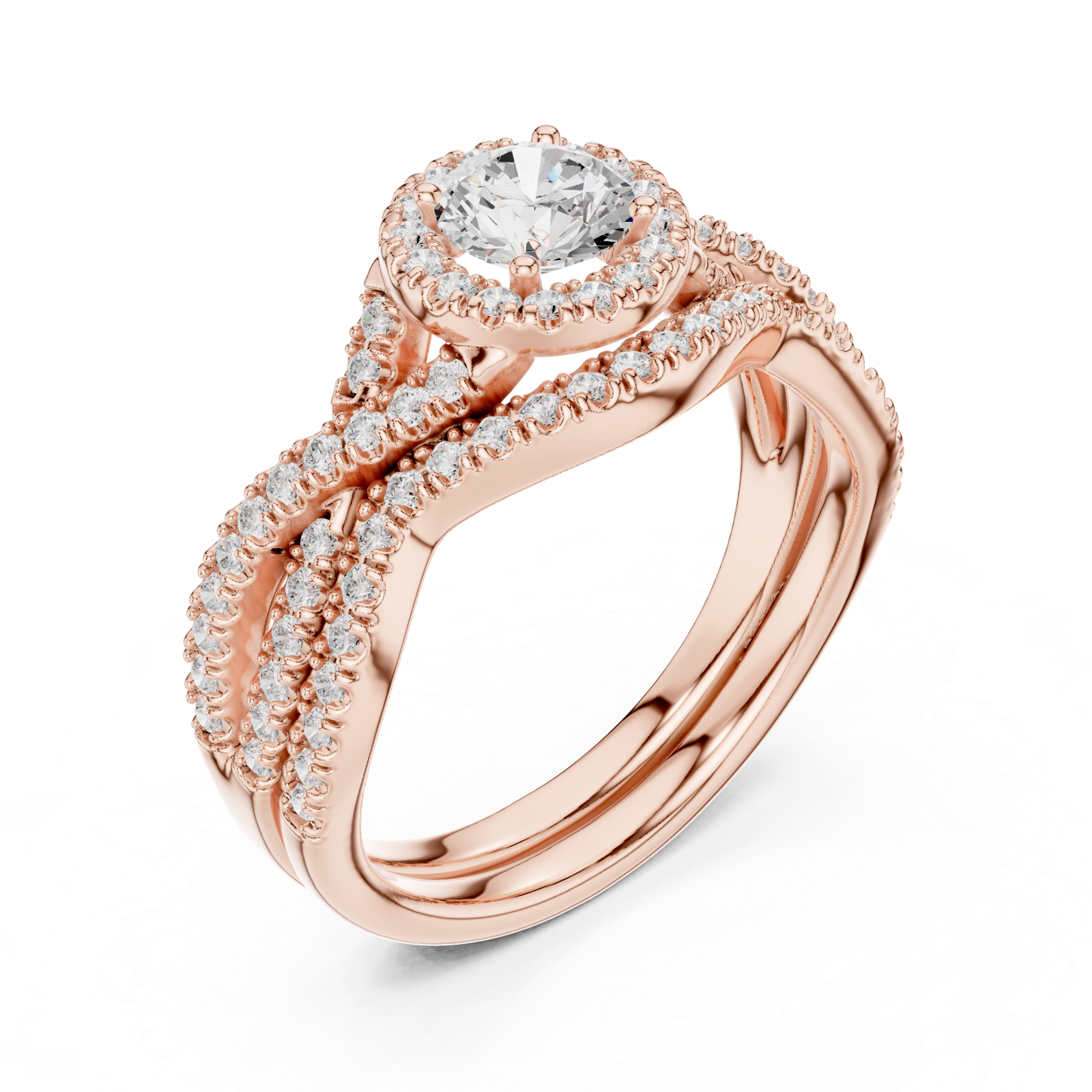 Gold Ring LR-0268, Rose Gold, view 2