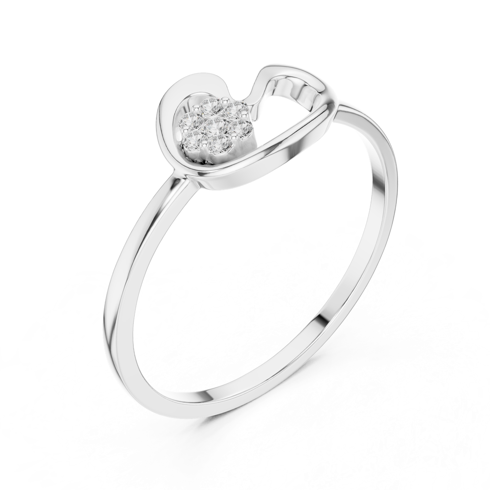 Gold Ring DR-6209, White Gold, view 2