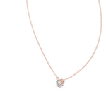 14K Solid Gold Lab Diamond Solitaire Pendant Necklace, Rose Gold, view 2