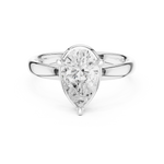 Gold Jewelry L36-10, Pear center stone, White Gold, view 4