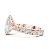 Gold Jewelry L35-63, Pear center stone, Rose Gold, view 3