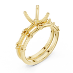 Gold Ring DDLR-441, Cushion center stone, Yellow Gold, view 2