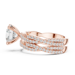 Gold Ring DDLR-300, Round center stone, Rose Gold, view 3