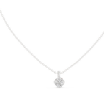 14K Solid Gold Lab Diamond Solitaire Pendant Necklace, White Gold, view 1