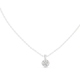 14K Solid Gold Lab Diamond Solitaire Pendant Necklace, White Gold, view 1