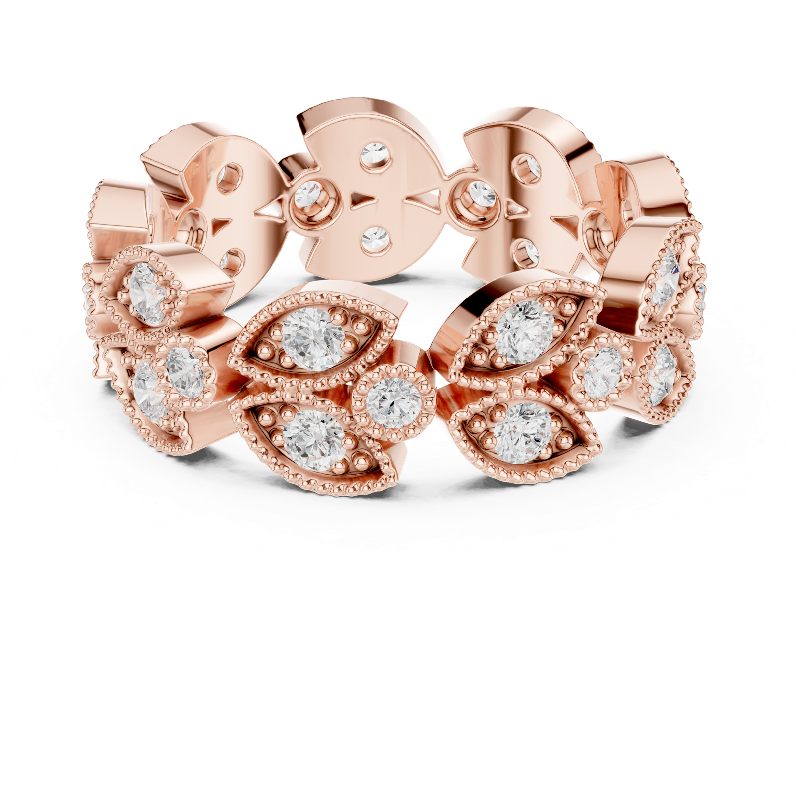 Gold Ring DDLR-368, Rose Gold, view 4