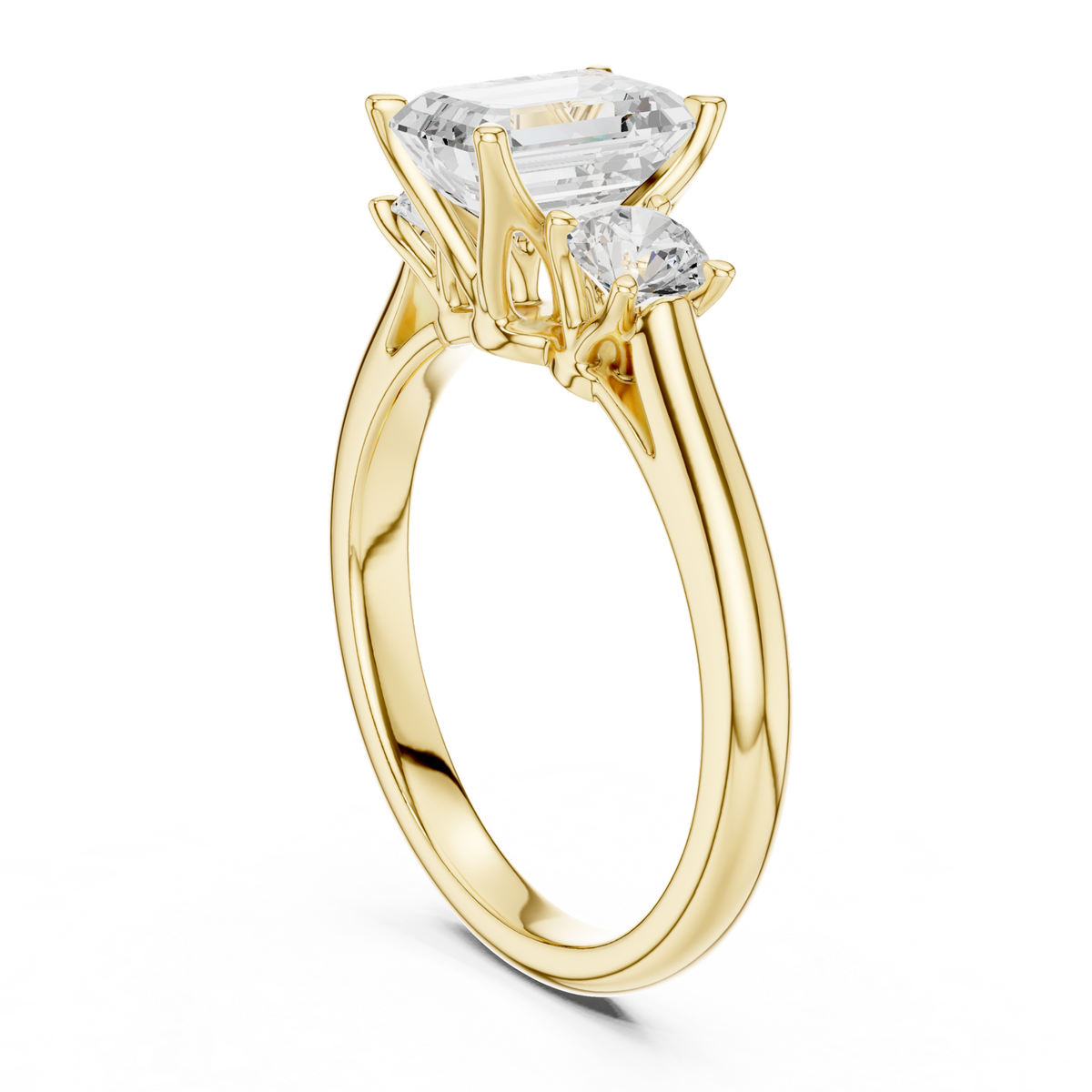 Gold Ring, Emerald center stone, Yellow Gold, view 1