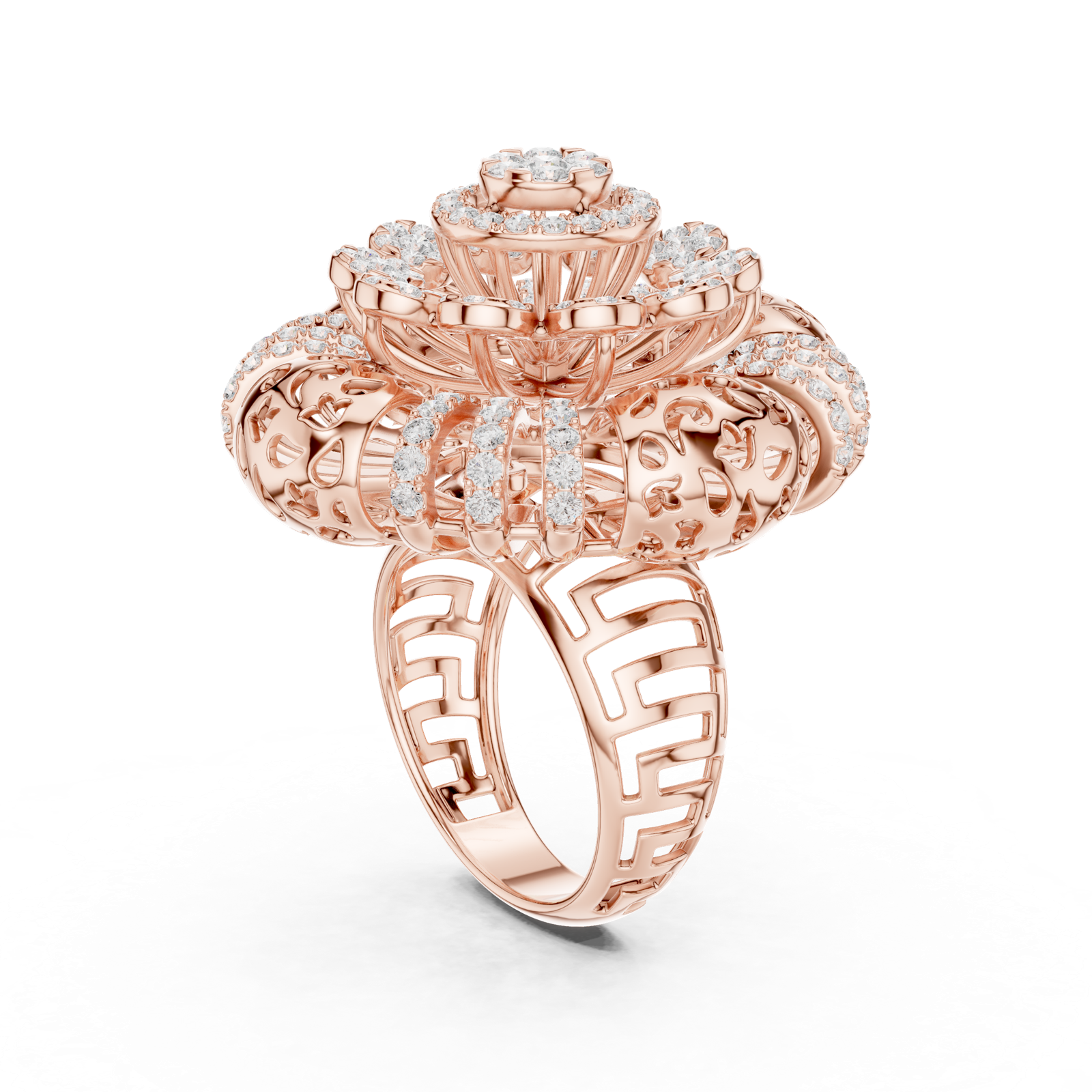Gold Ring DDLR-774, Rose Gold, view 1